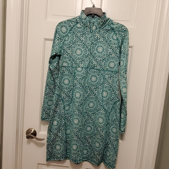 Soybu Green & White Patterned Mock Neck 1/4 zip up athlesiure Dress Size Sm. - Picture 10 of 10